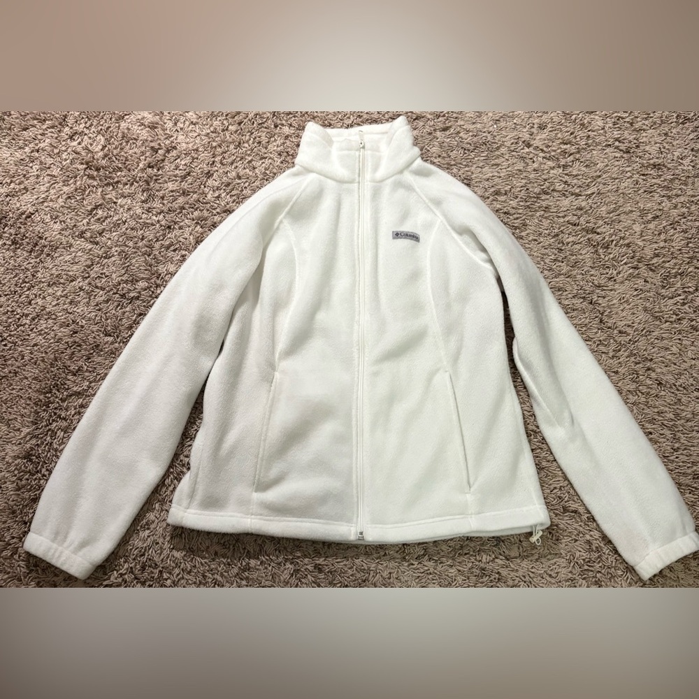 EUC Columbia Women's White Fleece Jacket - Size Large